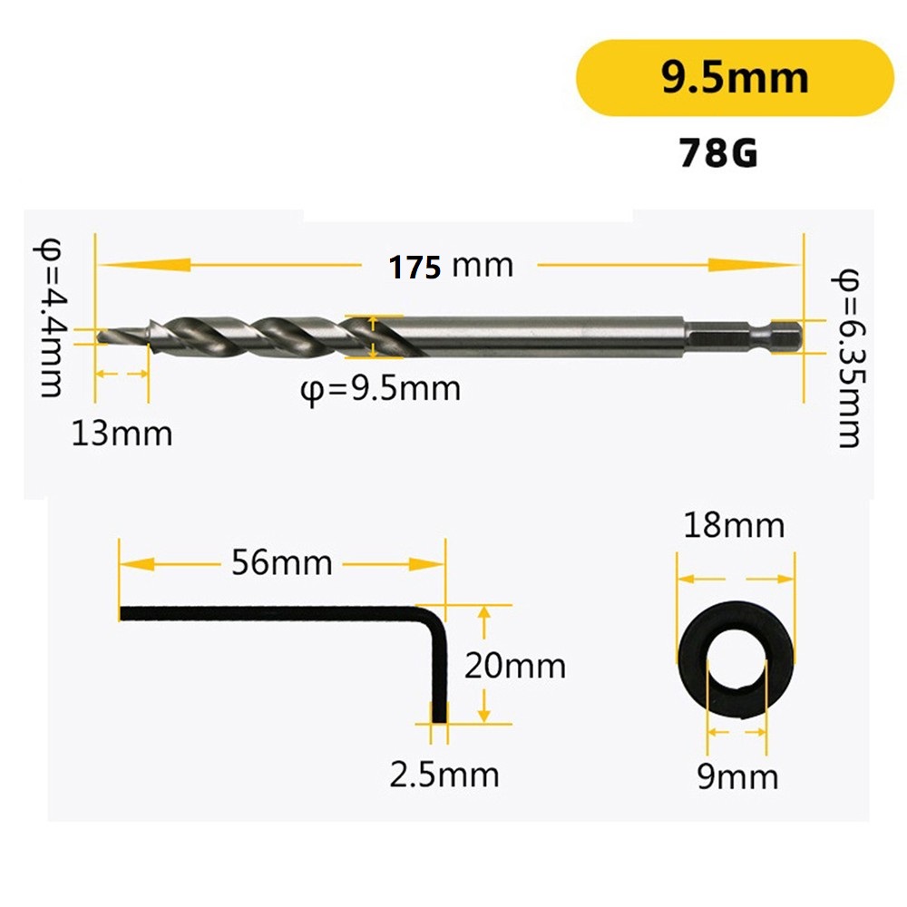 Hex Step Drill Bit 14 9 5mm Di - Pocket Hole Jig recension och pris