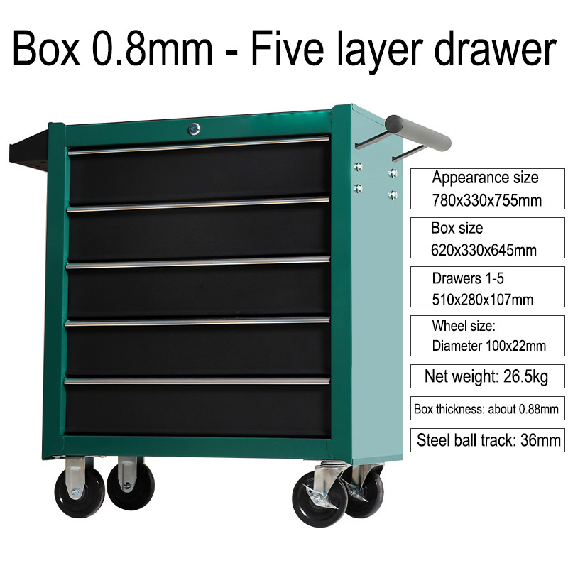 5 Drawer Storage Tool Box Trol - Tools Trolley For Workshop recension och pris
